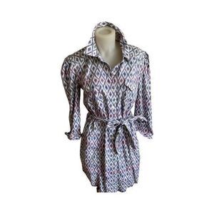 Evereve Sample Shirt Dress - S blue /white cotton , button down